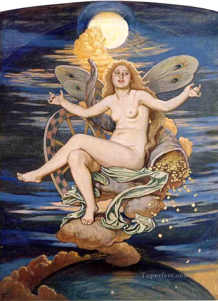 Fortuna nude Elihu Vedder Oil Paintings